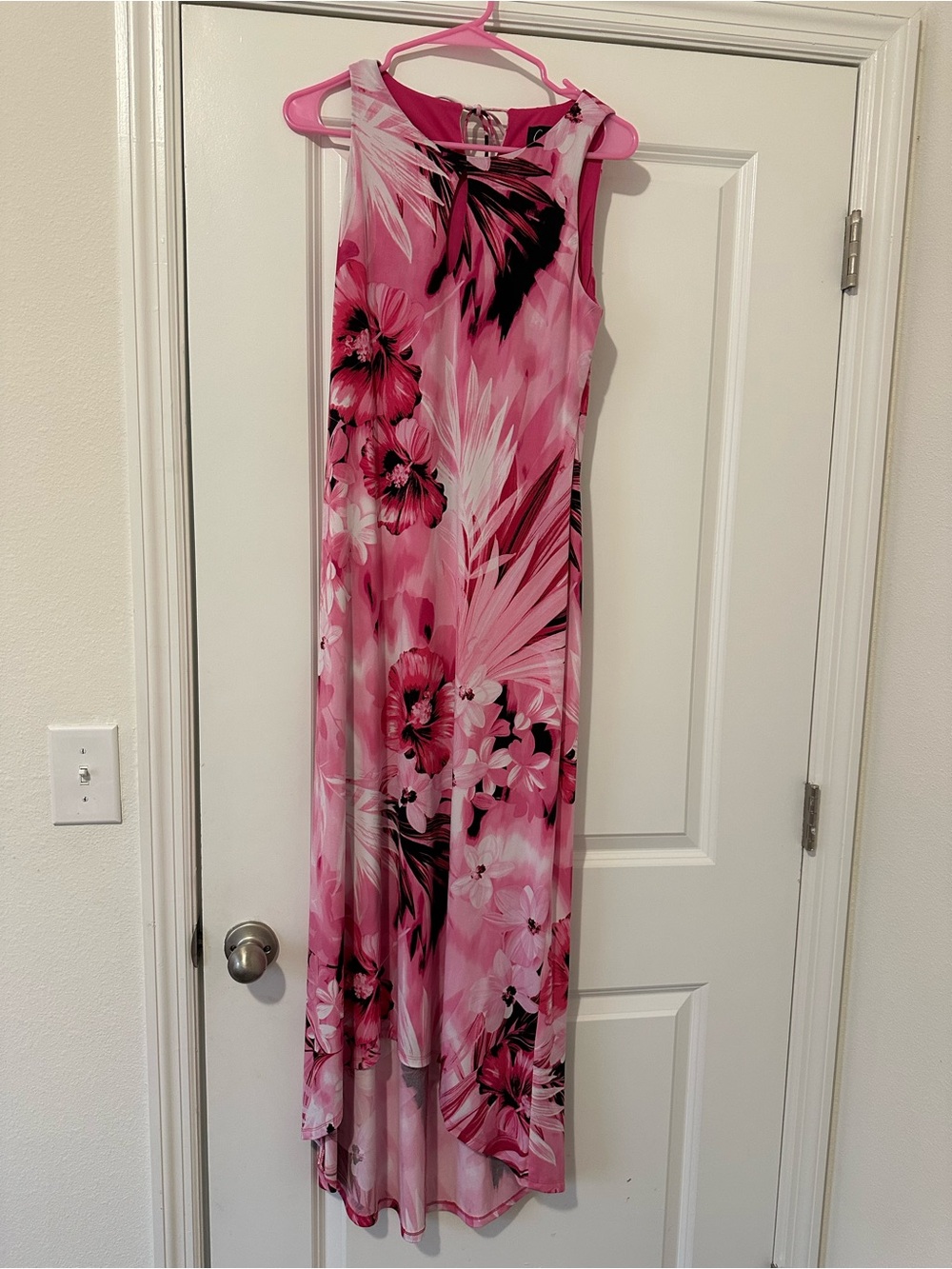 connected apparel Pink Floral High-Low Maxi Dress